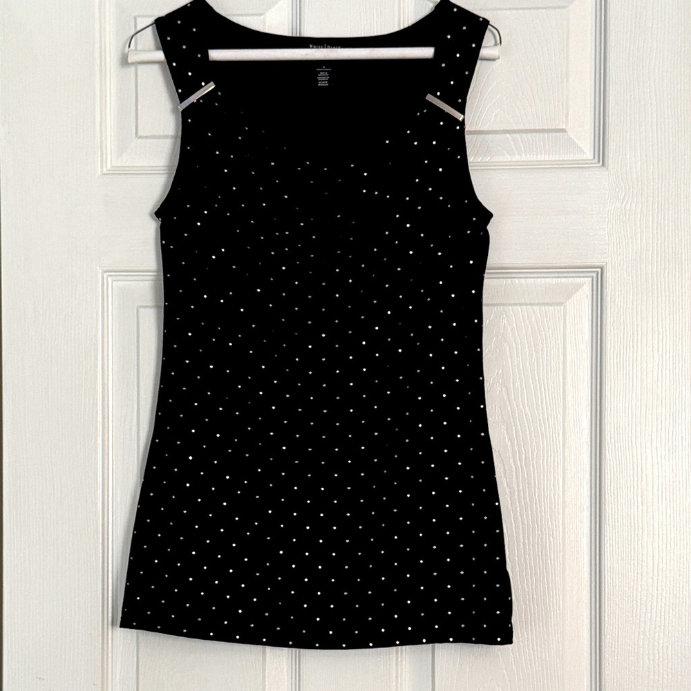 White House/Black Market- Black and Silver studded Sleeveless Top